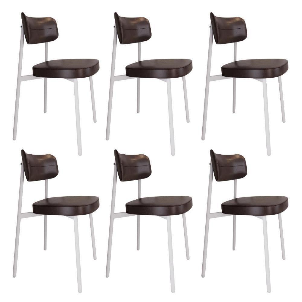 Cadeira Alloa Fixa Com 4 Pés 50 X 44,7 X 83,8 Cm Com 6 Un. Courino Café Courino Café - 1