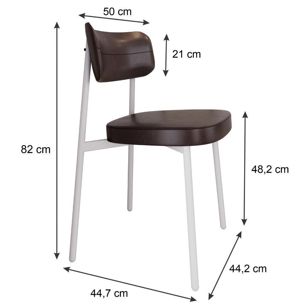 Cadeira Alloa Fixa Com 4 Pés 50 X 44,7 X 83,8 Cm Com 6 Un. Courino Café Courino Café - 7