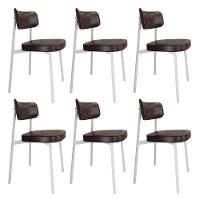 Cadeira Alloa Fixa Com 4 Pés 50 X 44,7 X 83,8 Cm Com 6 Un. Courino Café Courino Café - 1