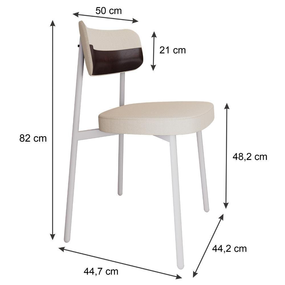Cadeira Alloa Fixa Com 4 Pés 50 X 44,7 X 83,8 Cm Com 6 Un. Corriente Palha- Courino Café - 7