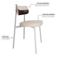 Cadeira Alloa Fixa Com 4 Pés 50 X 44,7 X 83,8 Cm Com 6 Un. Corriente Palha- Courino Café