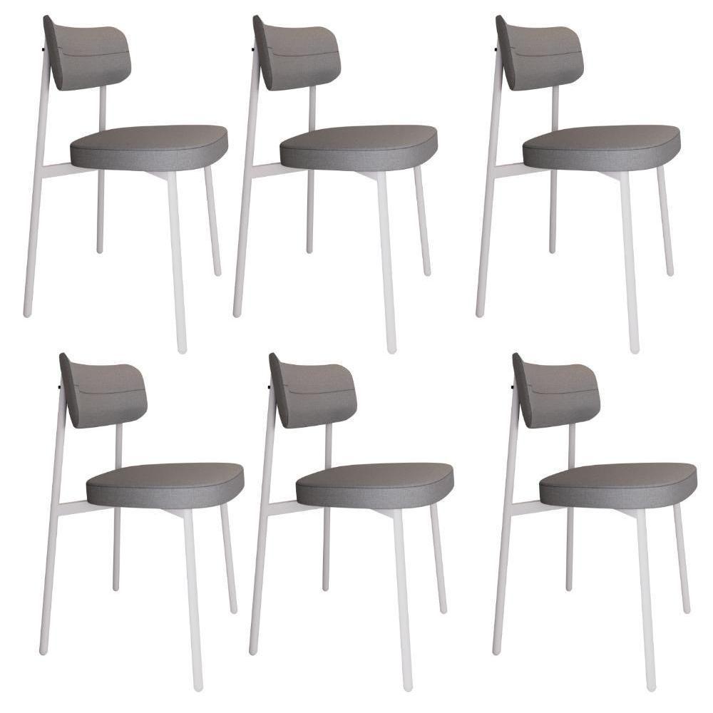 Cadeira Alloa Fixa Com 4 Pés 50 X 44,7 X 83,8 Cm Com 6 Un. Corriente Cinza Claro - 1