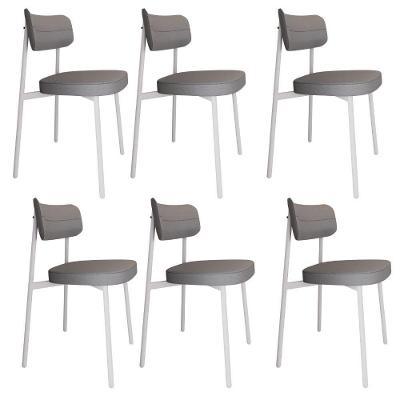 Cadeira Alloa Fixa Com 4 Pés 50 X 44,7 X 83,8 Cm Com 6 Un. Corriente Cinza Claro