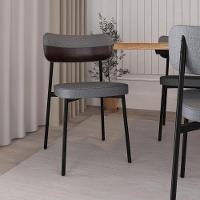 Cadeira Alloa Fixa Com 4 Pés 50 X 44,7 X 83,8 Cm Com 6 Un. Corriente Cinza - Courino Café - 3