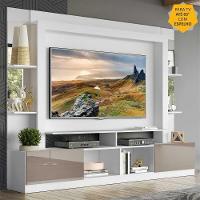 Rack com Painel Tv 65 Prateleiras com Espelho Oslo Branco - 7