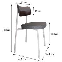 Cadeira Alloa Fixa Com 4 Pés 50 X 44,7 X 83,8 Cm Com 6 Un. Corriente Cinza - Courino Café - 7