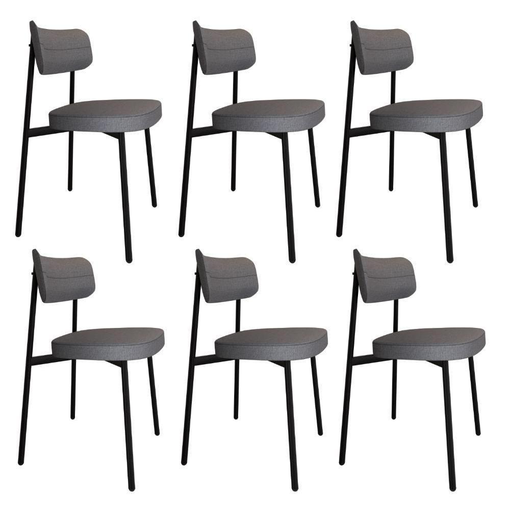Cadeira Alloa Fixa Com 4 Pés 50 X 44,7 X 83,8 Cm Com 6 Un. Corriente Cinza - 1