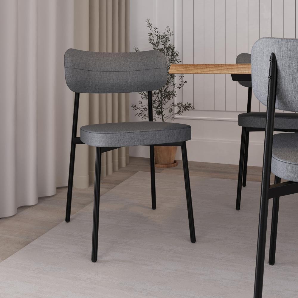 Cadeira Alloa Fixa Com 4 Pés 50 X 44,7 X 83,8 Cm Com 6 Un. Corriente Cinza - 3