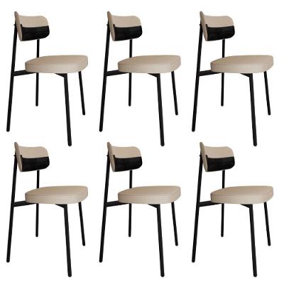 Cadeira Alloa Fixa Com 4 Pés 50 X 44,7 X 83,8 Cm Com 6 Un. Corriente Areia- Courino Preto