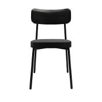 Cadeira Alloa Fixa Com 4 Pés 50 X 44,7 X 83,8 Cm Com 4 Un. Courino Preto - 5