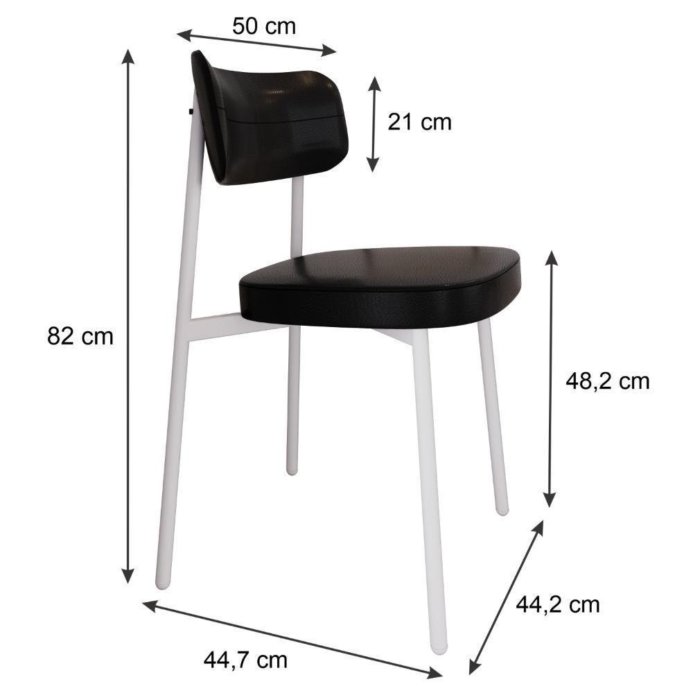 Cadeira Alloa Fixa Com 4 Pés 50 X 44,7 X 83,8 Cm Com 4 Un. Courino Preto - 7