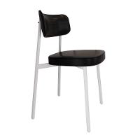 Cadeira Alloa Fixa Com 4 Pés 50 X 44,7 X 83,8 Cm Com 4 Un. Courino Preto - 2