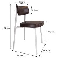 Cadeira Alloa Fixa Com 4 Pés 50 X 44,7 X 83,8 Cm Com 4 Un. Courino Café Courino Café - 7