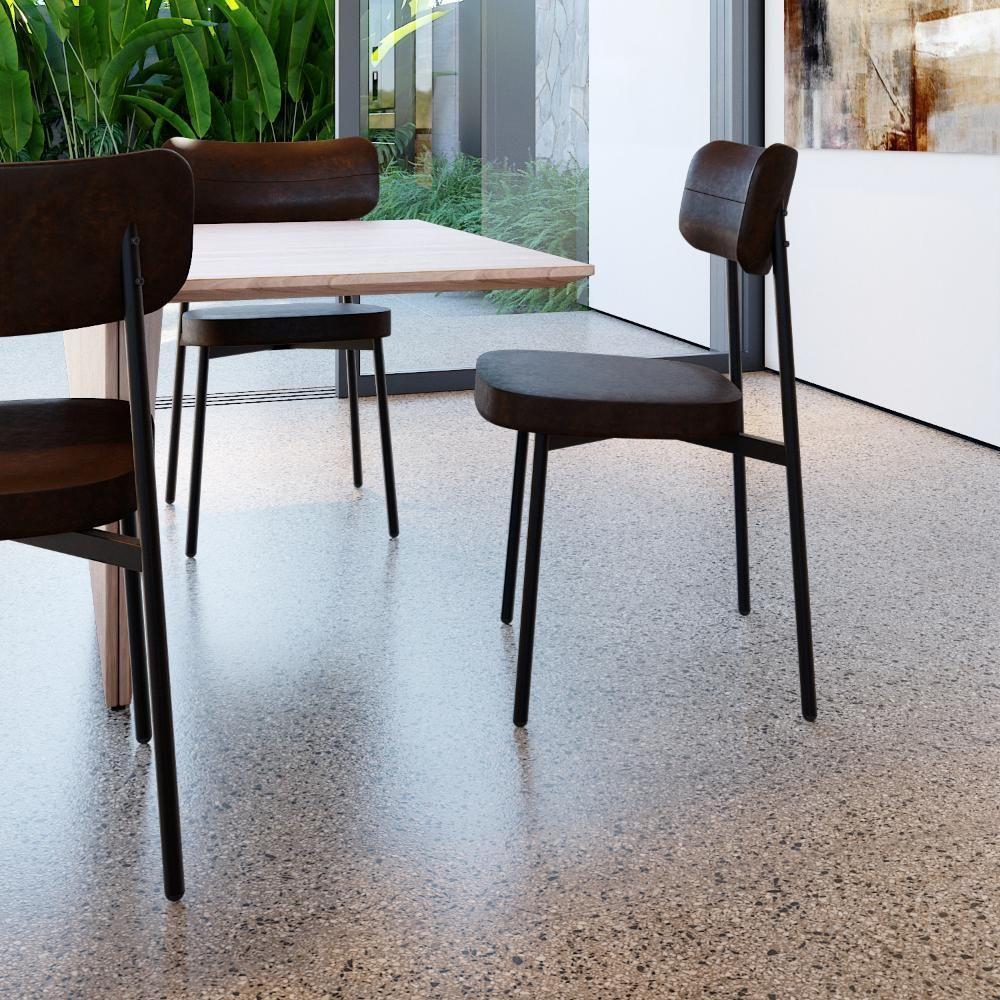 Cadeira Alloa Fixa Com 4 Pés 50 X 44,7 X 83,8 Cm Com 4 Un. Courino Café Courino Café - 3