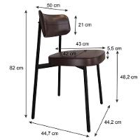 Cadeira Alloa Fixa Com 4 Pés 50 X 44,7 X 83,8 Cm Com 4 Un. Courino Café Courino Café - 7