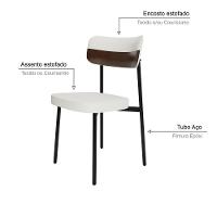 Cadeira Alloa Fixa Com 4 Pés 50 X 44,7 X 83,8 Cm Com 4 Un. Corriente Palha- Courino Whisky