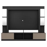 Rack com Painel Tv 65 Prateleiras com Espelho Oslo Preto - 1