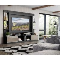 Rack com Painel Tv 65 Prateleiras com Espelho Oslo Preto - 6