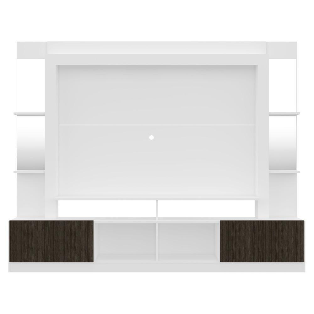Rack com Painel Tv 65 Prateleiras com Espelho Oslo Branco - 1