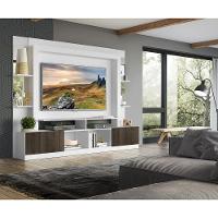 Rack com Painel Tv 65 Prateleiras com Espelho Oslo Branco