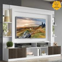 Rack com Painel Tv 65 Prateleiras com Espelho Oslo Branco - 7