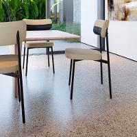 Conjunto 4 Cadeiras De Jantar Alloa Corriente Areia- Courino Preto - Est. Preta - 3