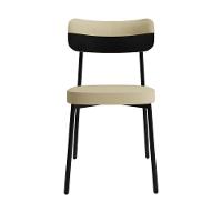 Conjunto 4 Cadeiras De Jantar Alloa Corriente Areia- Courino Preto - Est. Preta - 5