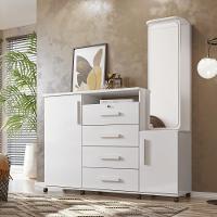 Comoda Multiuso Coreia Branco Brilho - 1