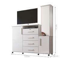 Comoda Multiuso Coreia Branco Brilho - 4