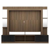 Rack com Painel Tv 65 Prateleiras com Espelho Oslo Madeirado - 1
