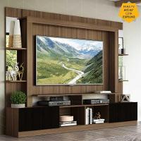 Rack com Painel Tv 65 Prateleiras com Espelho Oslo Madeirado - 6