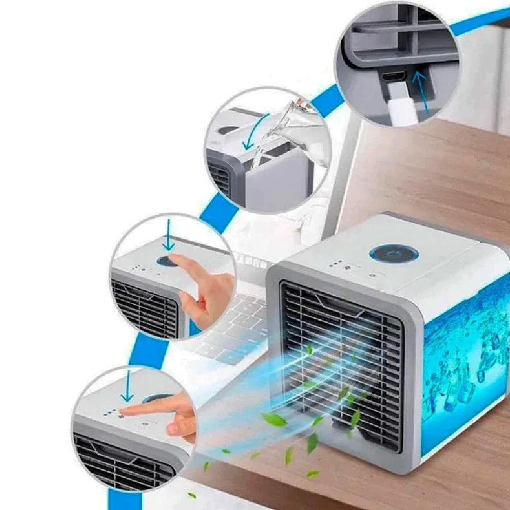 Mini Climatizador Resfriador E Umidificador Portátil – Resfriamento Pessoal, Econômico E Eficiente - Bivolt - 4