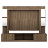 Rack com Painel Tv 65 Prateleiras com Espelho Oslo Madeirado - 1