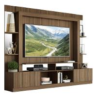 Rack com Painel Tv 65 Prateleiras com Espelho Oslo Madeirado - 7