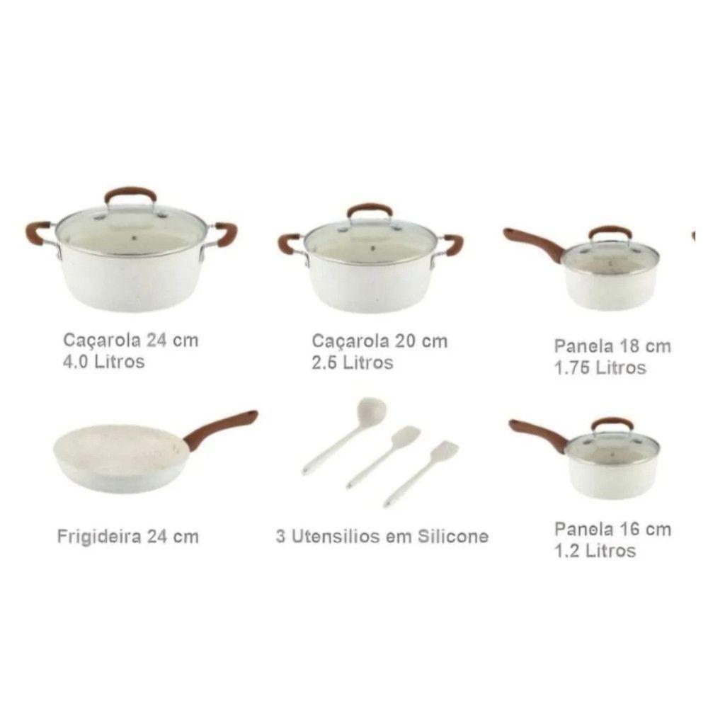 Kit Panelas 8pçs Jaguar Com Faqueiro Tramontina 24pçs Bege/preto - 3