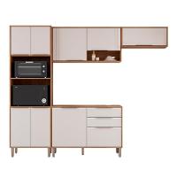 Kit Armário Cozinha Completa áurea 270cm 9 Portas Com Balcão Cinamomo-Branco - 1