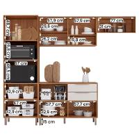 Kit Armário Cozinha Completa áurea 270cm 9 Portas Com Balcão Cinamomo-Branco - 3