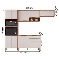 Kit Armário Cozinha Completa áurea 270cm 9 Portas Com Balcão Cinamomo-Branco - 4