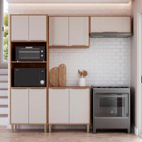 Kit Armário Cozinha Completa áurea 230cm 9 Portas Com Balcão Cinamomo-Off White - 2