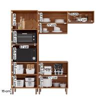 Kit Armário Cozinha Completa áurea 230cm 9 Portas Com Balcão Cinamomo-Off White - 3