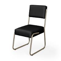 Kit 2 Cadeiras Decorativa Sala De Estar Cozinha Jantar Flórida Couro Sintético Preto Tubo Champagne - 3