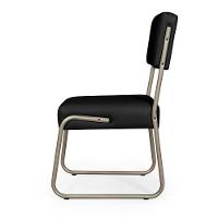 Kit 2 Cadeiras Decorativa Sala De Estar Cozinha Jantar Flórida Couro Sintético Preto Tubo Champagne - 5