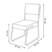 Kit 2 Cadeiras Decorativa Sala De Estar Cozinha Jantar Flórida Couro Sintético Preto Tubo Champagne - 6