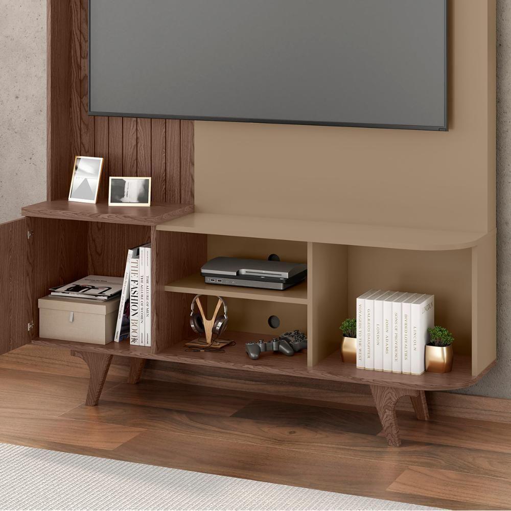 Home Estante Rack Corumbau Para Tv Até 55 Polegadas Fendi-Carvalho - 3