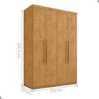 Guarda Roupa 4 Portas E 4 Gavetas Lages Naturalle - 2