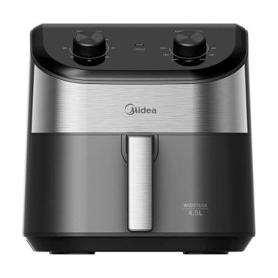 Fritadeira Air Fryer Midea Widemax Cyclone 4,5L 1500W Antiaderente Blackstone Preta e Inox 110V