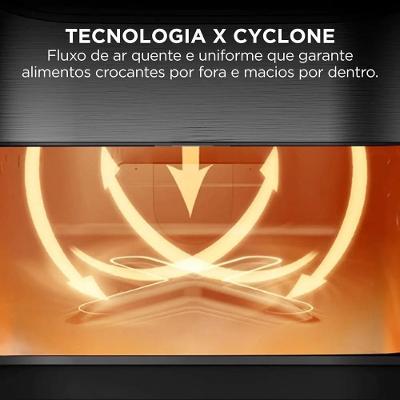 Fritadeira Elétrica Midea 4,5 Litros Widemax Cyclone Preta E Inox 110V