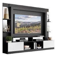 Rack com Painel Tv 65 Prateleiras com Espelho Oslo Preto