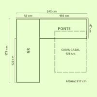 Quarto Modulado Moval Florenca Flex Freijo/off White - 3
