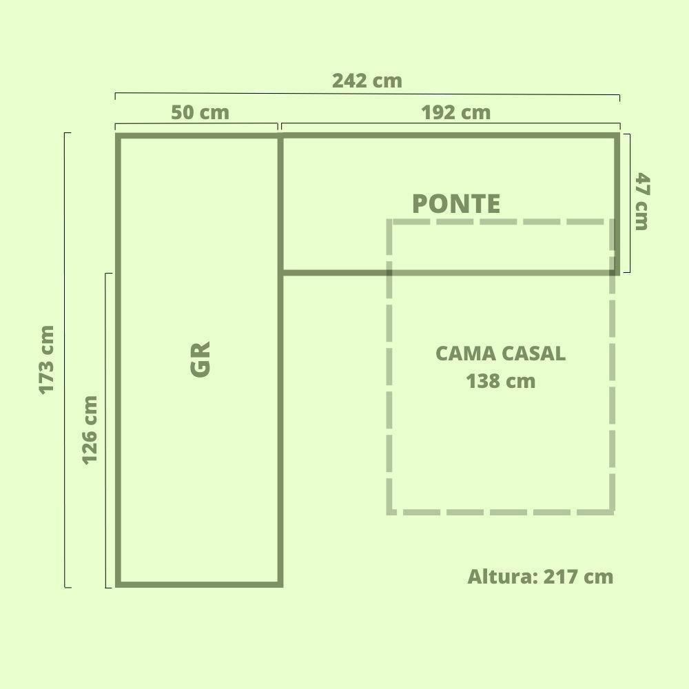 Quarto Modulado Moval Florenca Flex Branco - 3
